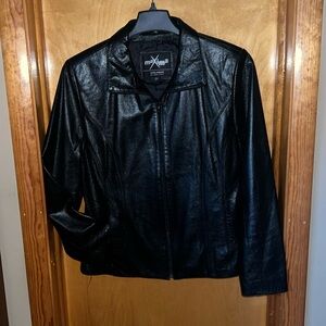 Real black leather jacket. Size Large.